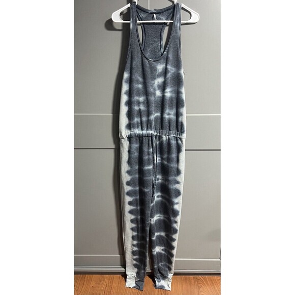 YFB Young Fabulous Broke Racerback Tie Waist Terry Knit Jumpsuit Tie Dye Medium - Picture 1 of 8